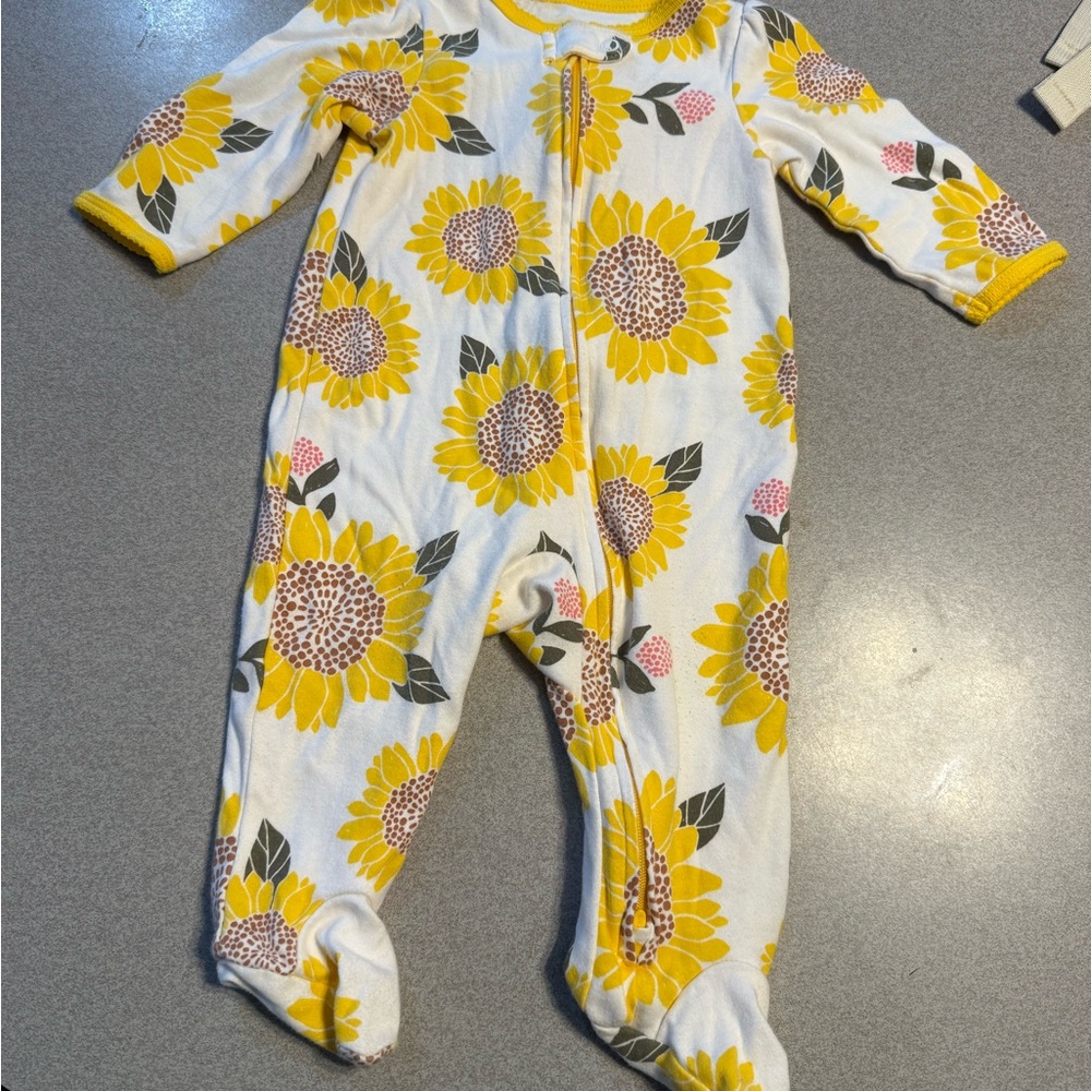 Sunflower footie pajamas